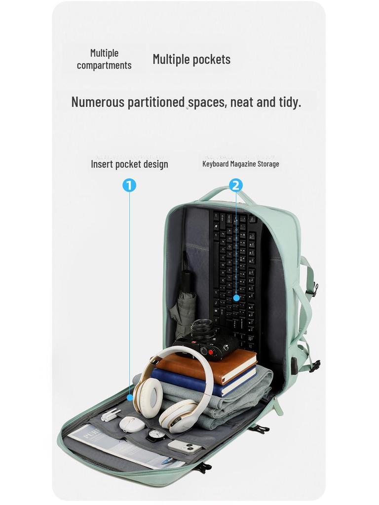 Универсальный расширяемый рюкзак: Вместительный, модный, идеально подходит для поездок на работу или в командировки