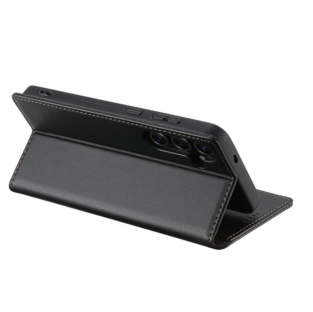 N.BEKUS P3 For Samsung Galaxy S25 Edge Case RFID Blocking Wallet Stand PU Leather Flip Phone Cover