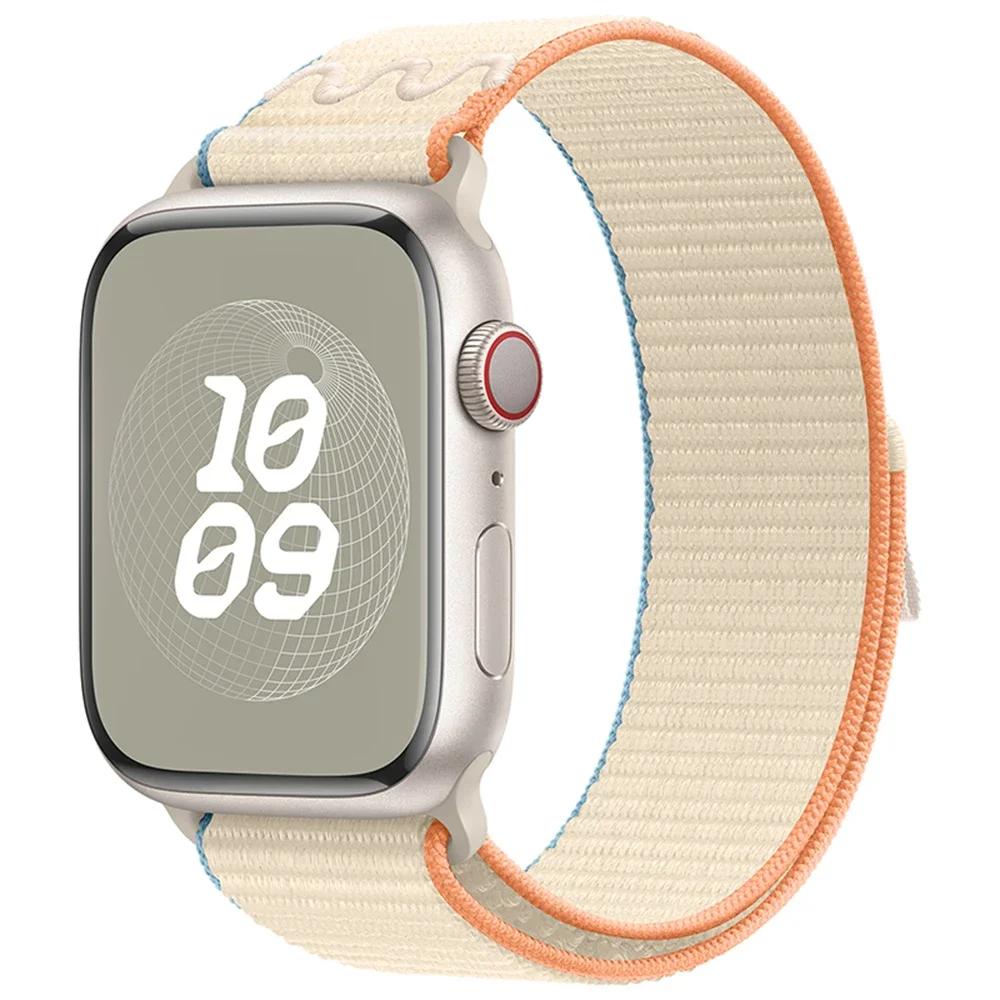 Спортивный нейлоновый ремешок для Apple Watch Ultra 2 1 49 мм Серии 9 41 мм 45 мм Петля-ремешок для iWatch 8 7 6 5 4 3 se 40 мм 44 мм 42 мм Браслет