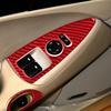 Red Carbon Fiber Car Inner Door Window Lift Panel Cover For Corvette C6 2005-13