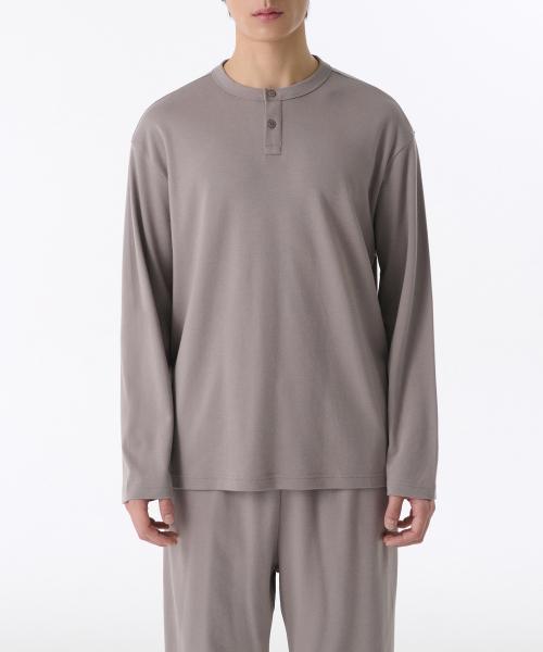 Musinsa Standard Хлопковый модальный комплект пижамы с воротником- Henley и длинным рукавом [Отправка из Кореи] 100% Оригинал