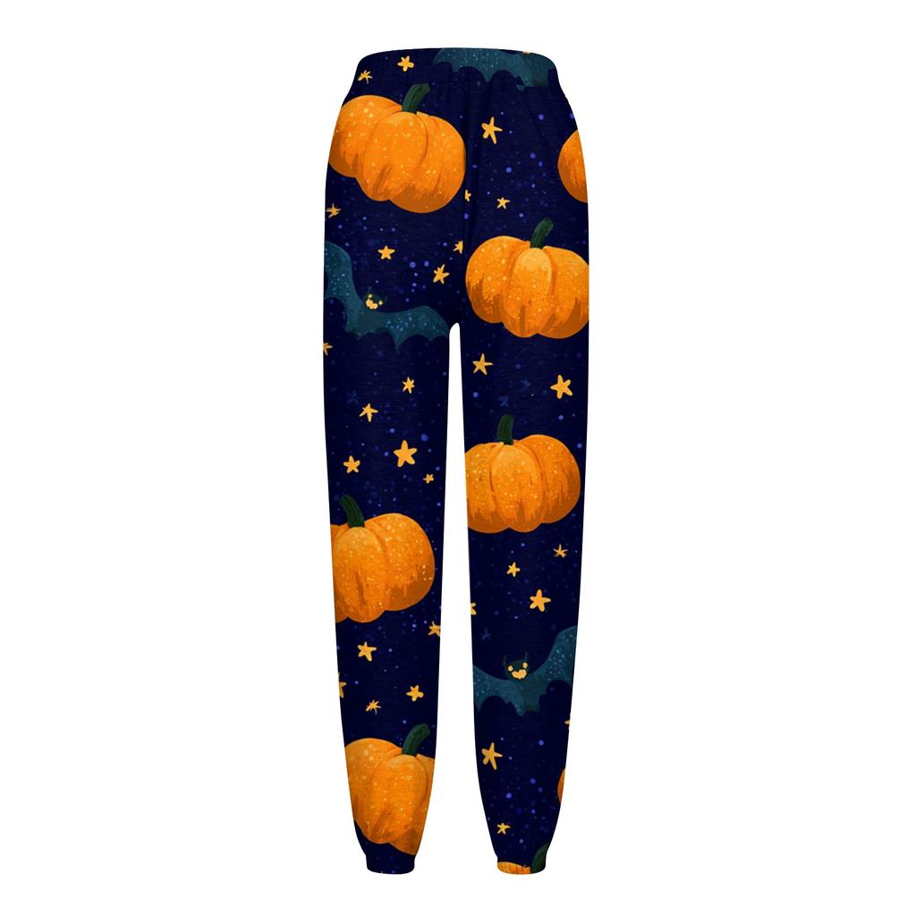 Женские модные Хэллоуин свободные спортивные брюки повседневного стиля однотонные с кулиской на талии