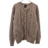 ПОРТОМ шерстяная смесь Вязание косами Кардиган с длинным рукавом Коричневый Женский Б/у