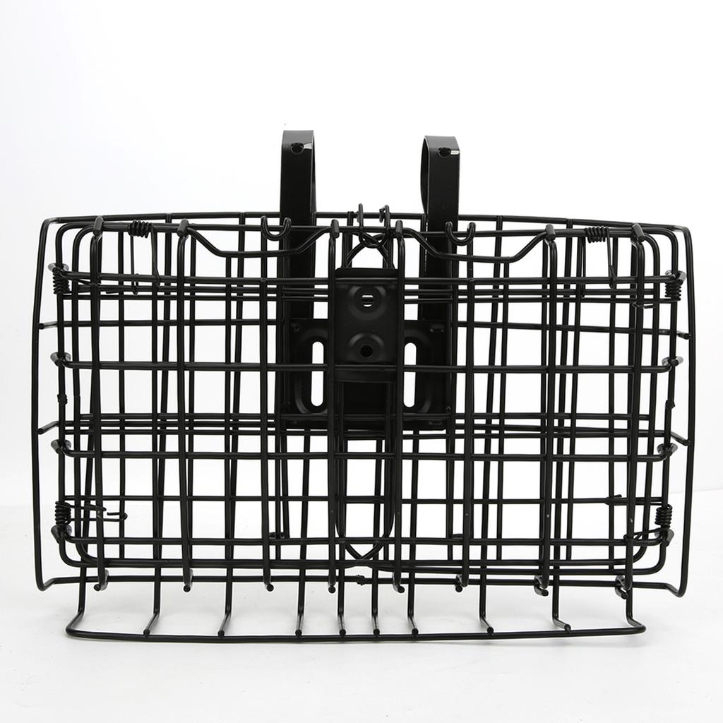 Прочная черная горная велосипедная складная передняя корзина Складная задняя подвесная проволочная сумка Велосипедный аксессуар Черный Утолщенный