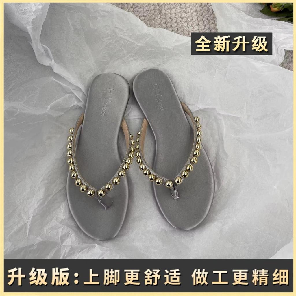 2025 Summer New Fashion Flat Flip-flops Women's Soft Bottom Non-slip Beach Outer Wear Pinch Slippers Ins
