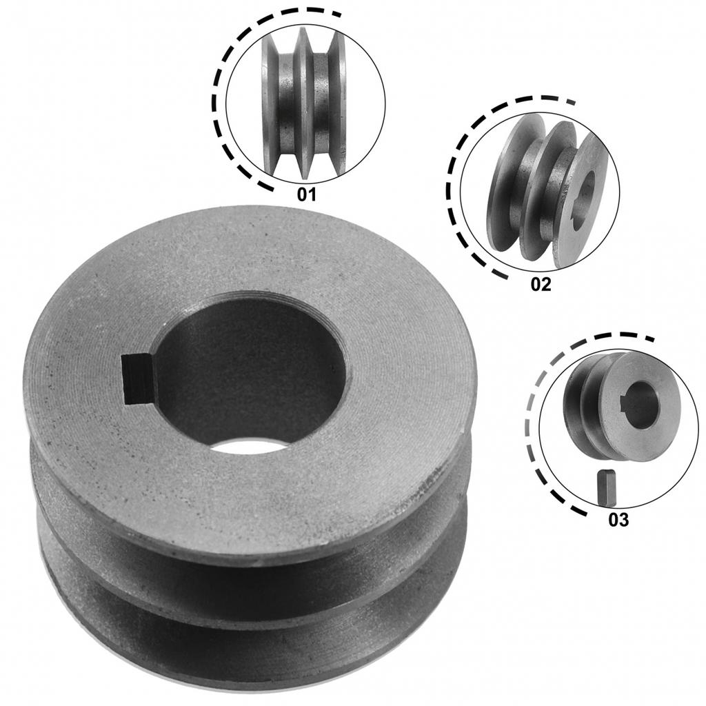 Чугунный шкив клинового ремня Диа 50мм-100 Двухручьевой шкив Аксессуар для электроинструмента