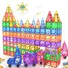100PCS Magnetic Tiles STEM Building Toys Set with 2 Cars, Sensory Stacking Magnetic Blocks for Toddlers & Kids