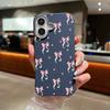 Розовый чехол с бантом для iPhone 16 Pro 15 14 Plus 13 12 Pro Max 11, противоударный кожаный текстурный мягкий тонкий матовый чехол из ТПУ