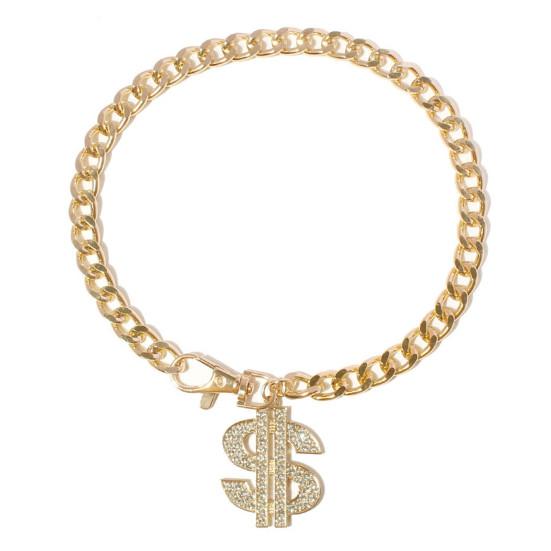 Ожерелье для домашних животных, подвеска в виде доллара, декоративный антивыцветающий модный ошейник-цепочка на шею для собак