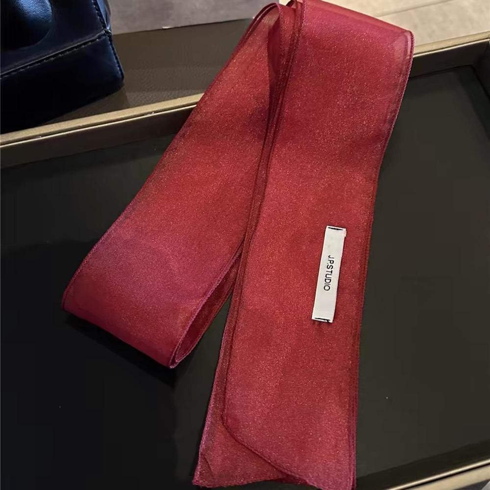 Silk Material Silk Scarf Thin Long Narrow Scarf Fashion Decorative Scarf  Women