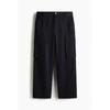 H M Loose Fit Canvas Cargo Pants Navy Blue