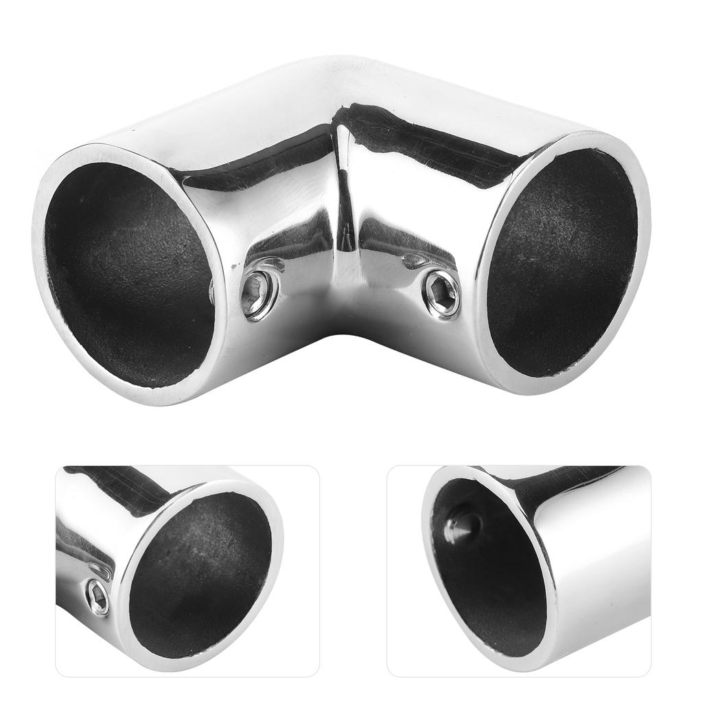 Boat Pipe Connector Marine Yatch 90 Degrees Elbow Tube Joint Stainless Steel Hand Rail Fitting25mm1in