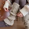 New Button Leg Warmers Twist Wool Boot Cuff Maillard Color Crochet Design Long Leggings Girls