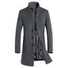 Men's Jacket Warm Winter Trench Long Outwear Button Smart Overcoat Coats 