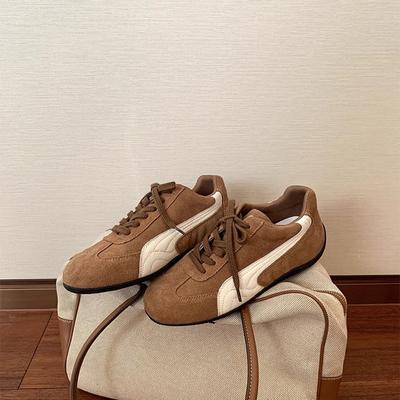 Версия из коровьей кожи~ У Су Иньинь такая же корейская версия ретро кожаных низких кед на шнуровке, повседневные туфли для моральной подготовки, женские гоночные спортивные туфли