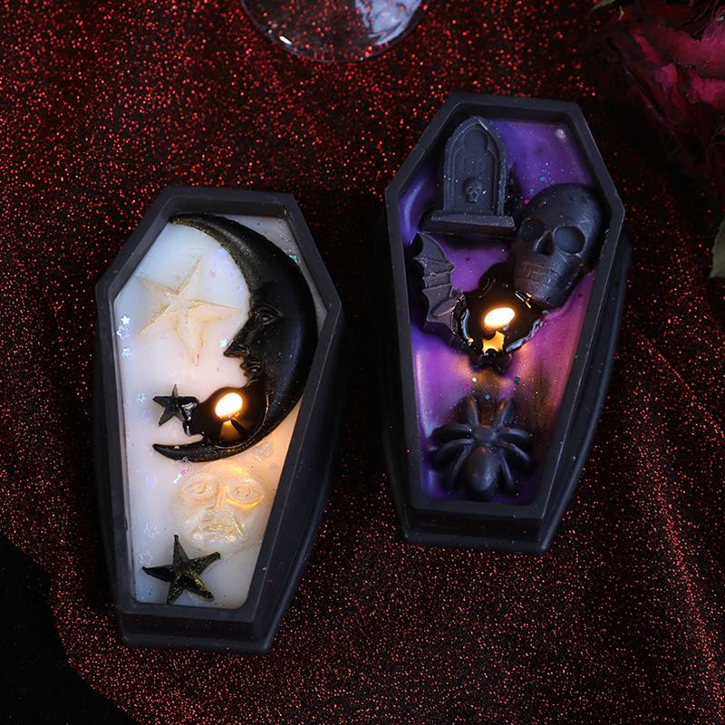 1PC Soybean Wax Blend Horror Gifts Aromatherapy Candles Party Black Table Decoration Skull Candle Halloween 3 Styles
