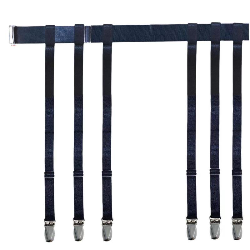 Black Simplicity Sexy Garter Belt for Women Thigh High Stockings Adjustable Elastic Leg Sock Suspenders Belt 4/6 Metal Clips