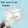 Прозрачная автоматическая кормушка для птиц, двойной слот, брызгозащитная, подвесная клетка, большая вместимость, съемный держатель для корма для попугаев, для двора