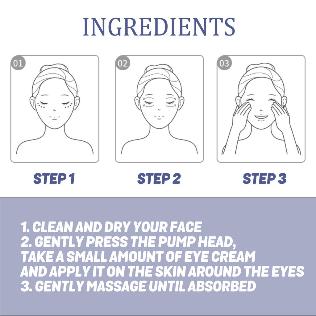 EELHOE Крем под глазами с витамином С, против темных кругов под глазами, исчезает, морщины удаляются, мешки под глазами у женщин, гиалуроновая кислота, против старения, упругость кожи