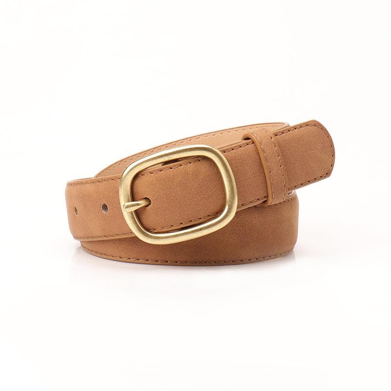 Retro Women's Bronze Pin Buckle Belt - Korean Style, Trendy All-Match Jeans Accessory