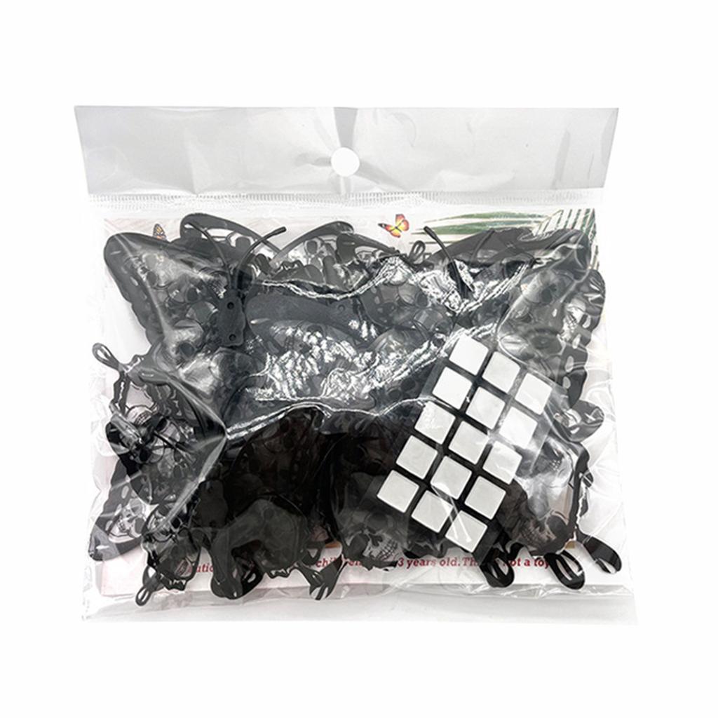 12 шт. Хэллоуин 3D Наклейки Декор Бабочки Череп Роза Наклейки на Стену для Спальни Гостиной Вечеринки Домашний Декор