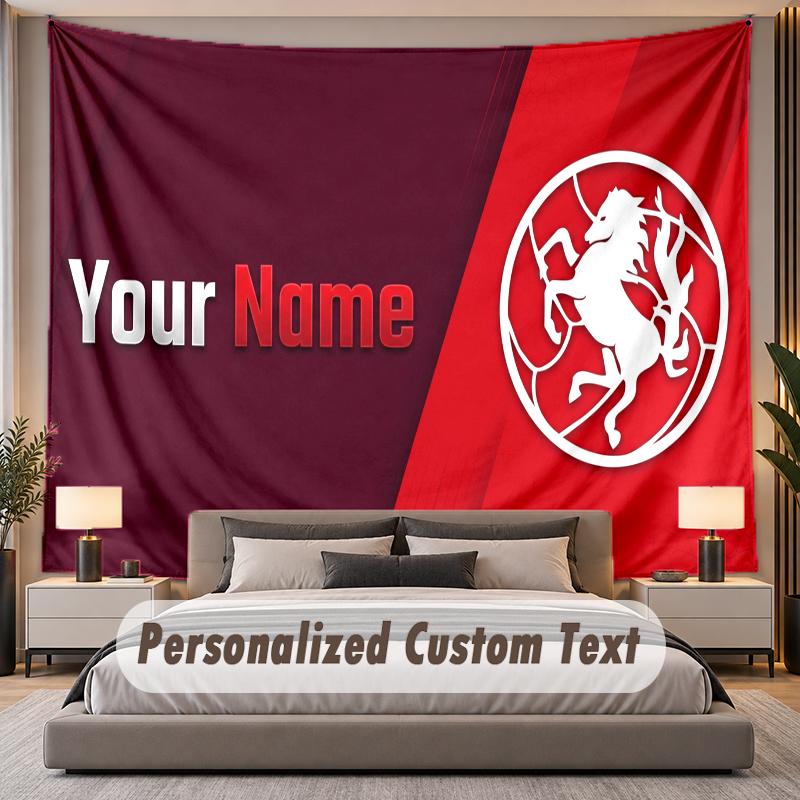 Custom Name Text Tapestry FC Twente Personalized Polyester Wall Tapestry For Bedroom And Room
