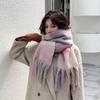 Winter Cashmere Shawl and Wraps Pashmina Neckerchief Bufanda Thick Warm Scarf Women Female Rainbow Hairy XWJ103