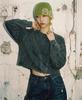 REBRENNER Pigment Cutoff Oversized Crop Sweatshirt Charcoal