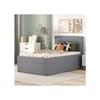 Lit rembourré - MUVOE - 90 x 200 cm - Gris - Grand espace de rangement - Sans matelas