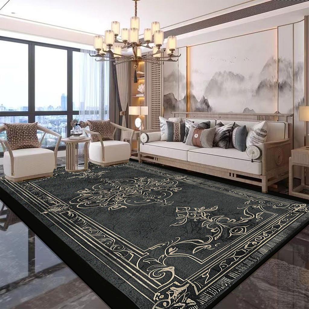 Luxury European Style Large Carpets Living Room Decoration Bedroom Bedside Rugs Lounge Non-slip Washable Coffee Tables Floor Mat