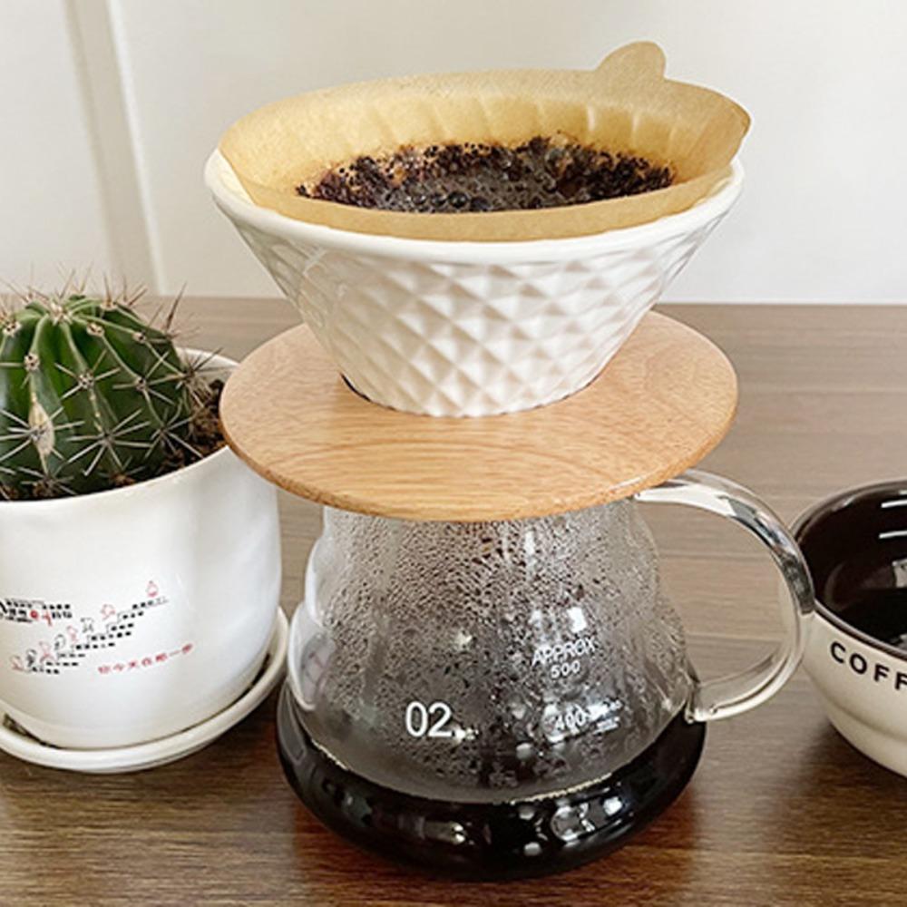 100 шт. Одноразовый бумажный фильтр-воронка для кофеварки, U-образный, для капельной кофеварки, фильтр-бумага для кофе, кафе