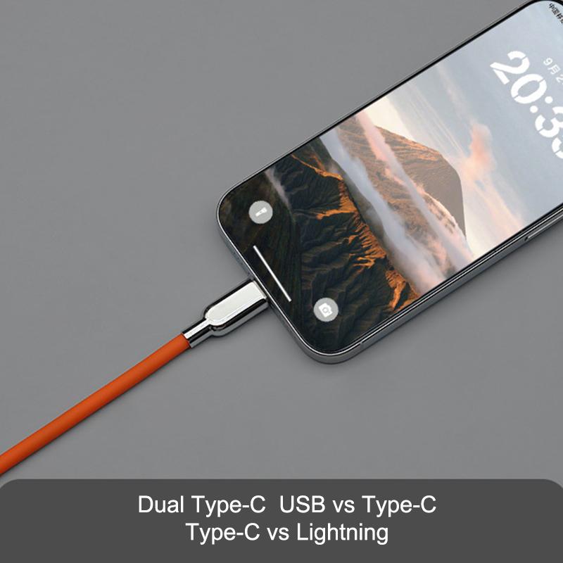 240 В Pd3.1 Жидкий силикон USB Type-C Быстрозарядный кабель 15 16 17 S23 S24 S25