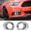 2X Chrome Front Fog Light Lamp Decor Cover Trim Frame for Ford Mustang 2015-2018