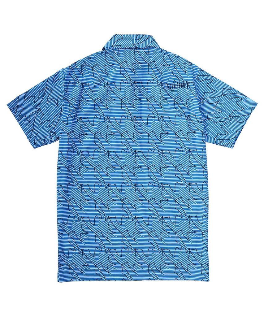 Рубашка Coq Sportif Short Sleeve Allover Cool High Stretch Cool BL00 [Le Golf], Pattern, Touch, Breathability, Forcer, Golf, LG5SHS19M, Men's, (синий)