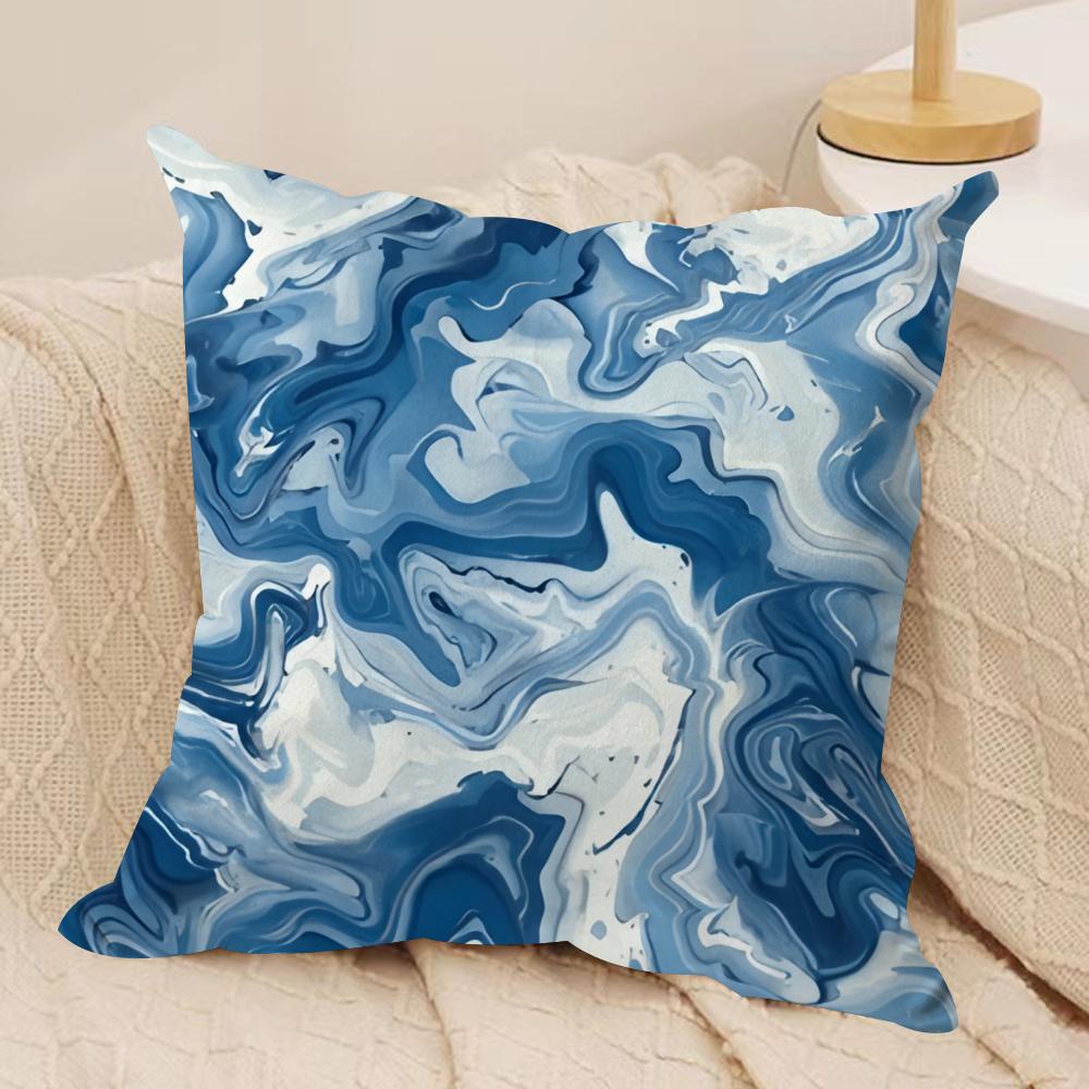 Marble pattern Cushion Cover Short plush Doublesided Print Square Throw Pillow Covers Sofa Home Cushion Decor