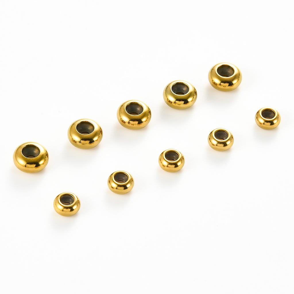 5Pcs Sunling Brand Stainless Steel Rondelle Slider Beads 6/8MM Insert Rubber Stopper Positioning Spacer DIY Jewelry Findings