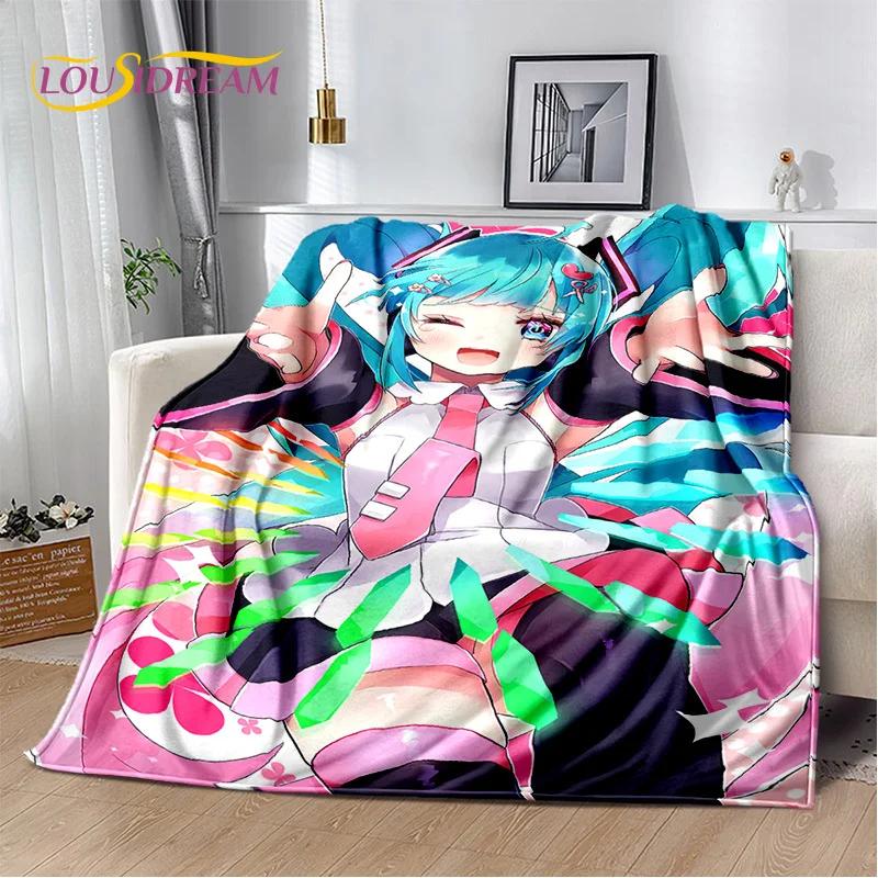 3D Cute M-Mikuu Cartoon Music Characters Blanket,Soft Throw Blanket for Home Bedroom Bed Sofa Picnic Office Cover Gift Kids
