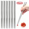 100-1Pairs Stainless Steel Chopsticks Non-Slip Chopstick Korean Reusable Metal Sushi Chopstick for Dishwasher Kitchen Tableware
