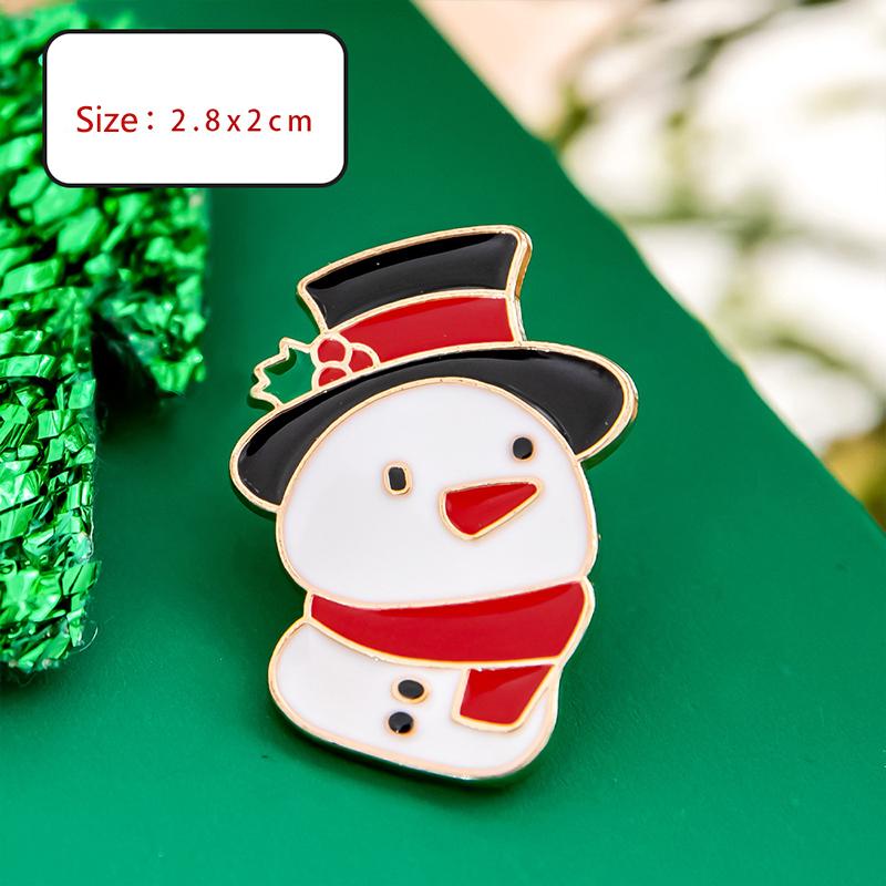Модная металлическая рождественская брошь мультфильм милый Санта-Клаус снеговик дерево лось эмалированный значок одежда аксессуары подарки