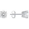 Jewels Prim 1 Ct Round Cut Real 18K White Gold Created Diamond Earrings Studs Basket Push