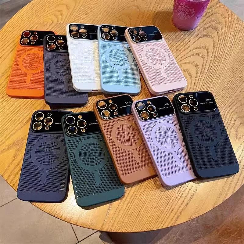 Охлаждающее рассеивание тепла для чехла Magsafe для iPhone 13 14 Pro Max 12 Pro 11 14Plus, пленка для полной камеры, металлический жесткий ультратонкий чехол