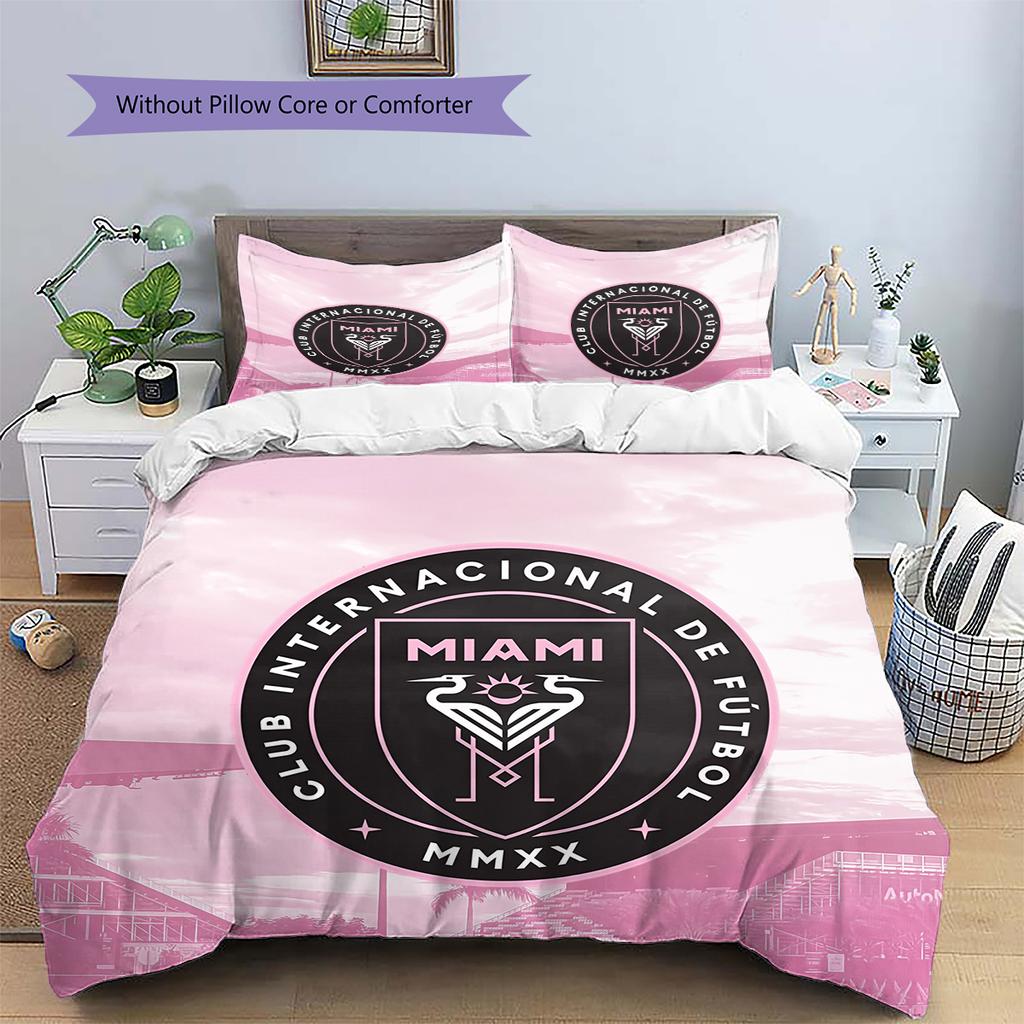 Miami CF Pattern Bedding Home Decoration Birthday & Festival Gift (1 * duvet cover + 2 * pillowcase, without core)