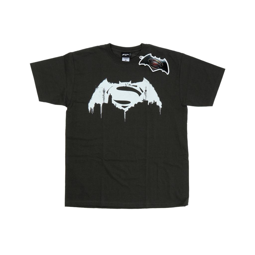 DC Comics Mens Batman v Superman Beaten Logo T-Shirt