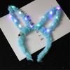 Lovely LED Rabbit Ear Headband New Year Party Flashing Light Plush Hairhoop Carnival Party Headwear RaveProps Headdress
