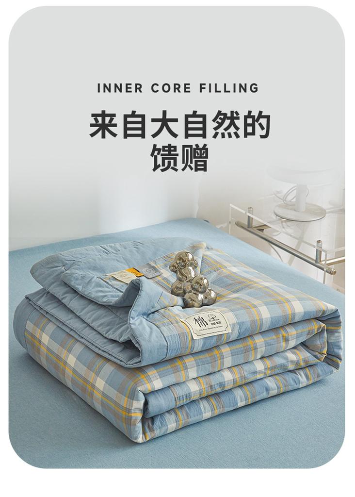 Yongyou Wan A-class unprinted style washed cotton Xinjiang cotton summer quilt summer cool quilt household quilt core