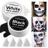 Black and White Face Painting Halloween Oil-based Full-coverage Cream Non-toxic, Easy To Remove, Long-lasting, Highly Pigmented for Cosplay