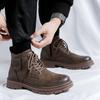 Высококачественные ботинки средней высоты на толстой подошве в английском стиле, модный бренд, мужские ботильоны на молнии, удобные кожаные ботинки