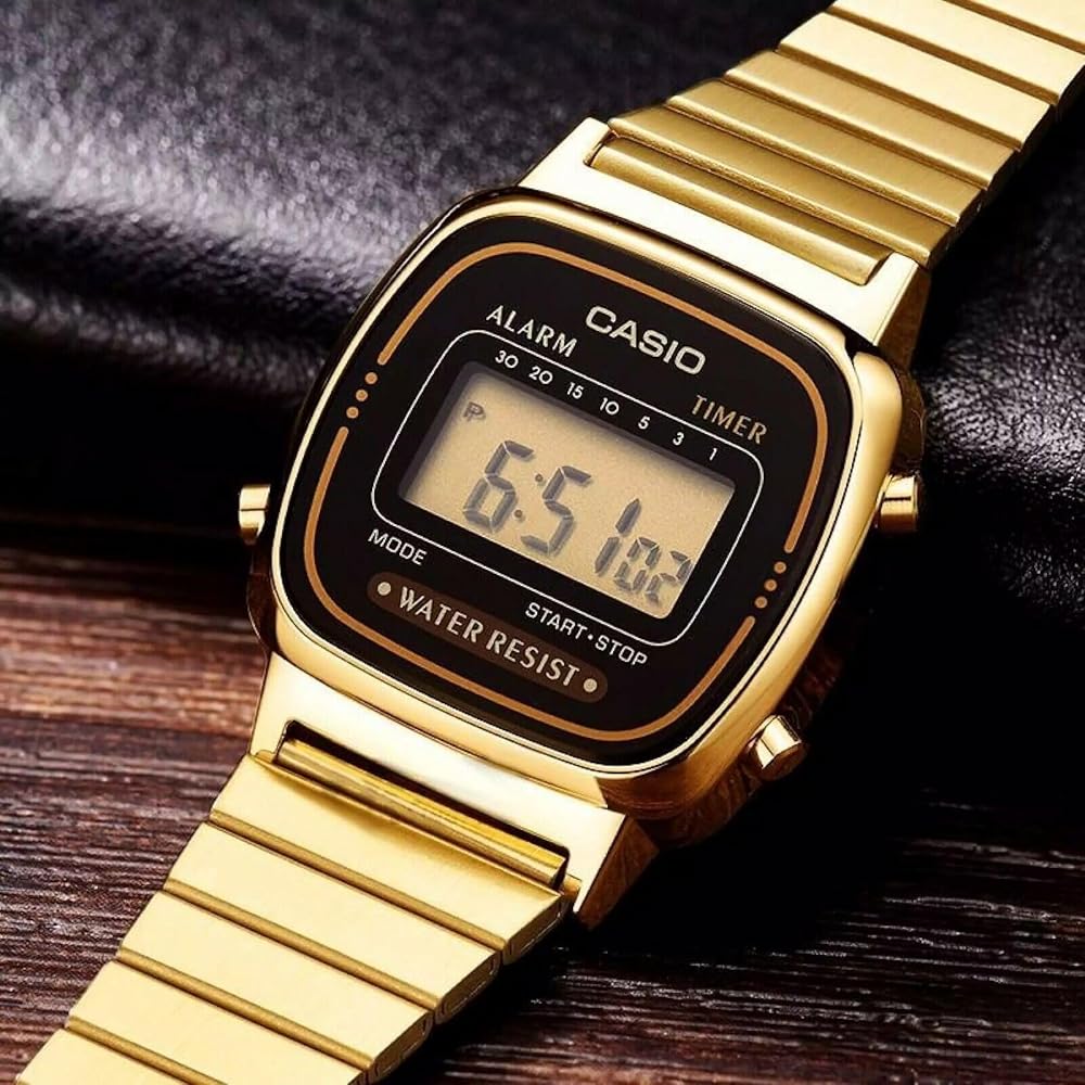 Ladies' Gold Tone Digital Watch Retro Style