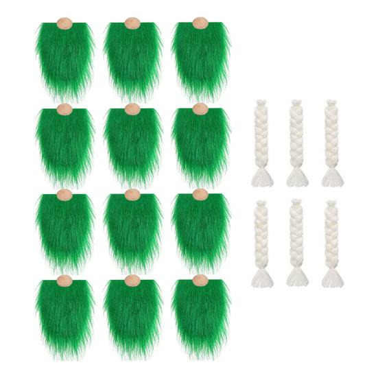 Набор из 18 бород и кос для кукол-гномов своими руками, бороды из искусственного меха с носом-шариком из дерева, украшения своими руками, товары для творчества на Рождество, кукла-гном