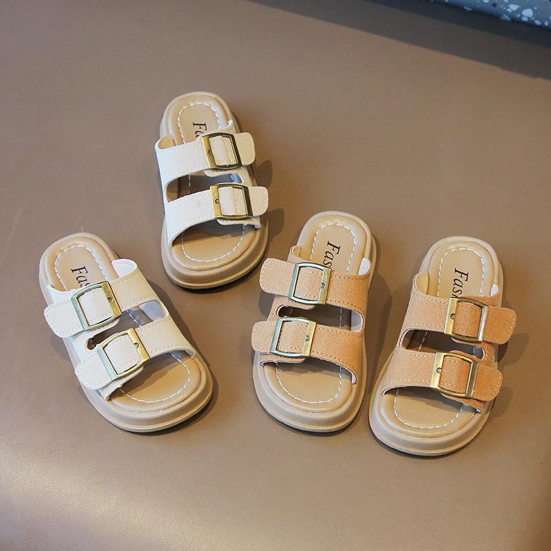 2024 Детские тапочки Летние новые тапочки для мальчиков и девочек на открытом воздухе Пляжные тапочки Модные детские повседневные тапочки с открытым носком на толстой подошве